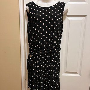 Ralph Lauren Black and White polka dot dress size 14